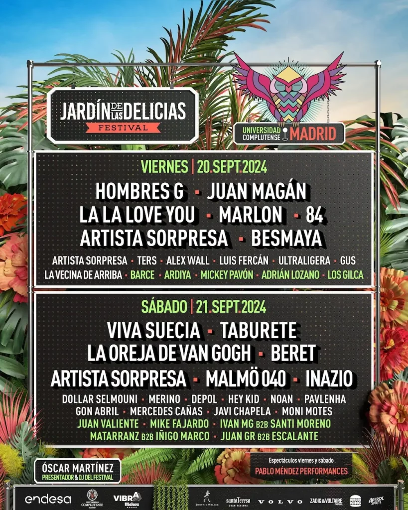 Cartel Jardin delicias 2024